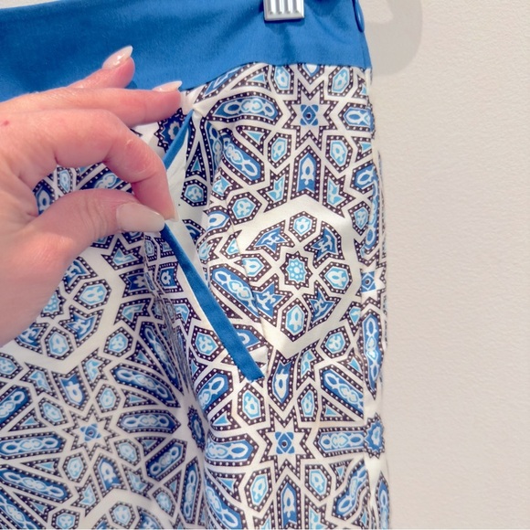 Ann Taylor Blue , White & Brown Unique Skirt Size 8P - Picture 3 of 10